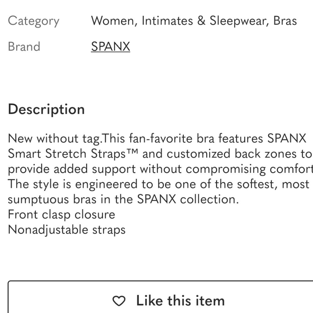 SPANX BRA-LLELUJAX  FULL COVERAGE UNDERWIRE BRA; FRONT CLOSURE;SIZES:32, 34, 36, - Picture 5 of 6